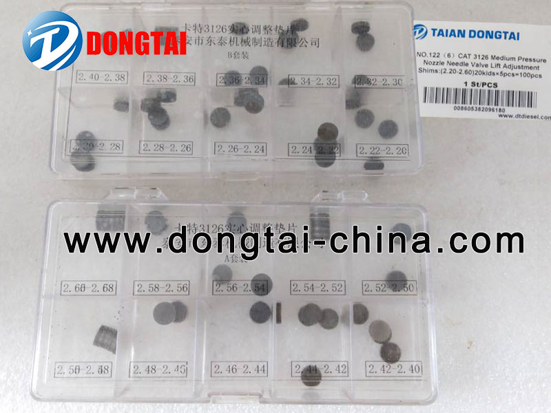 CAT 3126 Medium pressure nozzle needle valve lift adjustment shims: (2.20-2.60) 20kidsx5pcs=100pcs