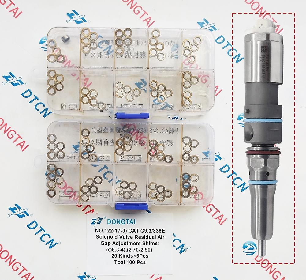 NO.122(17-3) CAT C9.3/ 336E Nozzle Spring Adjustment Shims : (6.3-4), (2.70-2.90) 20kinds x 5Pcs, Total 100Pcs