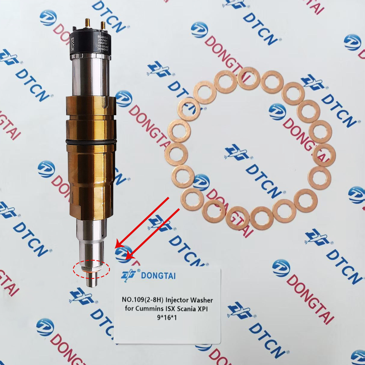 NO.109(2-8H) Injector Washer for Cummins ISX Scania XPI (9*16*1)